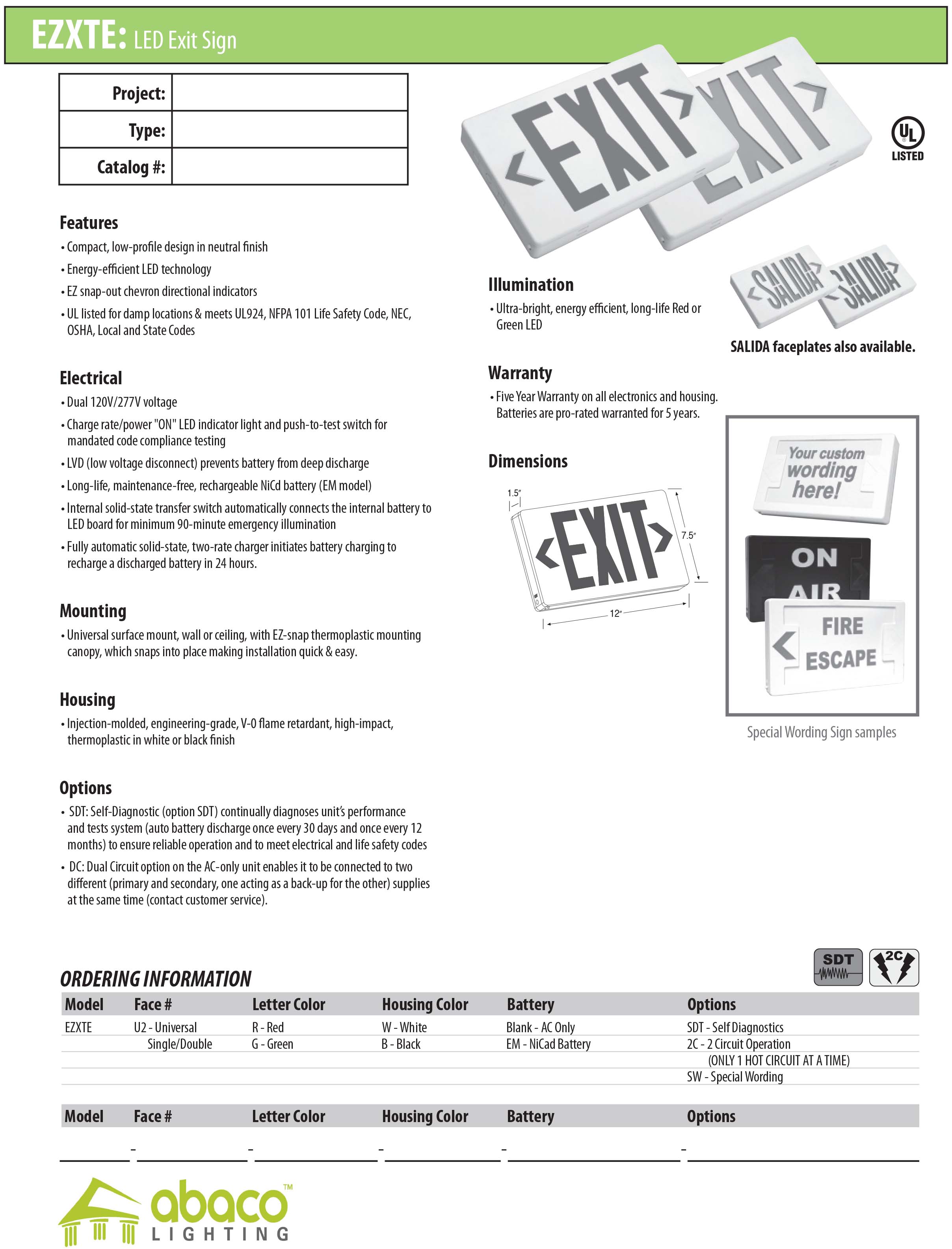 Exit Emergency Lighting Abaco Exit Signs
